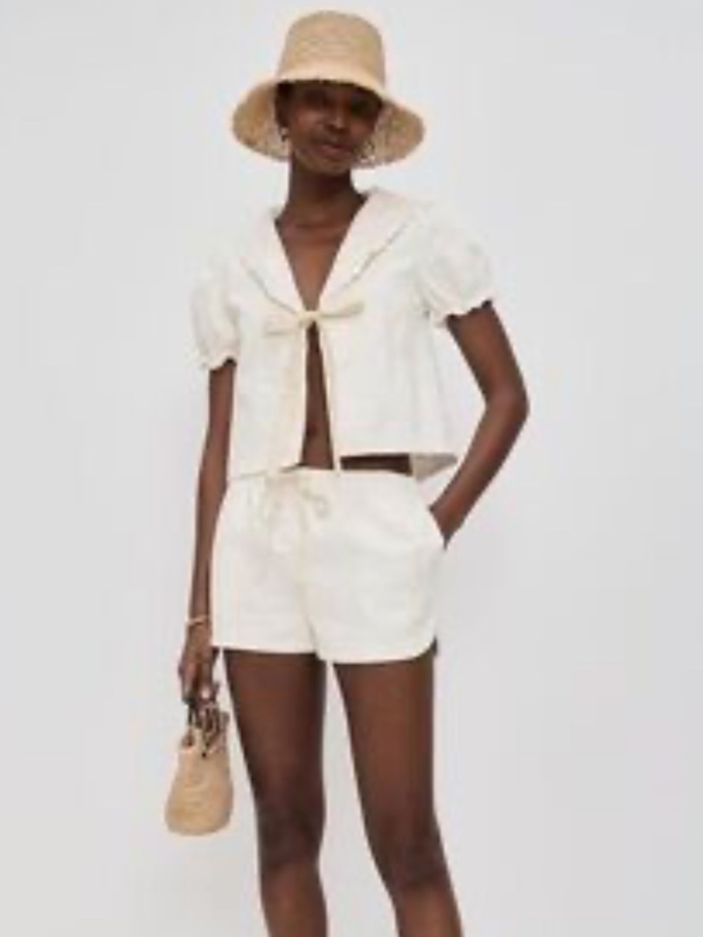 Caroline Constas Medium M shorts set nwt 2 piece cotton embroidery - Picture 2 of 7